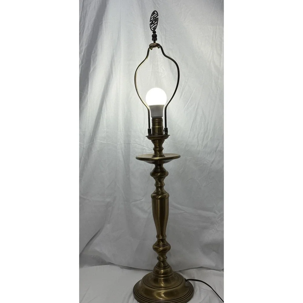 Vintage Mid Century Modern Brass‎ Table Lamp Works 32